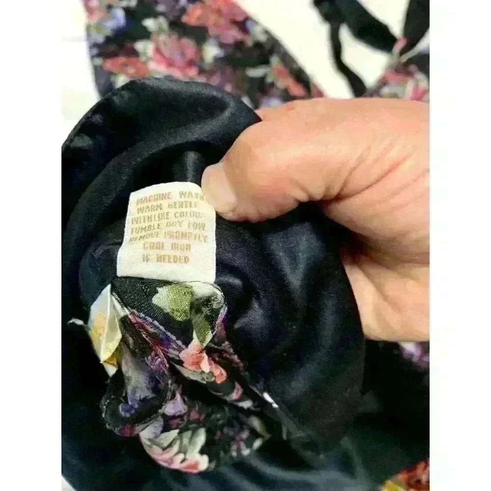 Vintage Victoria Secret Robe Small Gold Label Floral Burn out Velvet Boho Resort - Picture 8 of 11